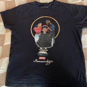 Akoo Black Tee with Barber Shop Design